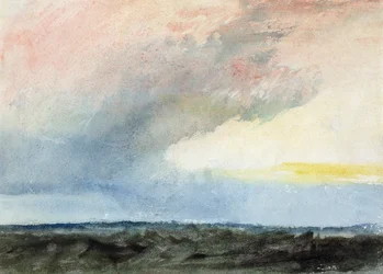 Une tempête de pluie en mer
